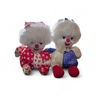 Two Vintage Poter Musical Wind Up Clown Dolls  ''Its A Small World''
