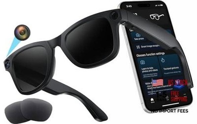 AI Smart Glasses with Camera, 1080P Video Recording, AI Real-Time Translation,