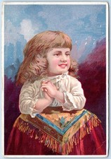 Victorian Trade Card Kendall Mfg Soapine Soap Providence RI Cute Girl C223