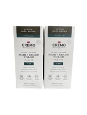  2 Cremo No Mix Hair  Beard Color 2.7Oz Medium Dark Brown 09 DAMAGED BOXES 