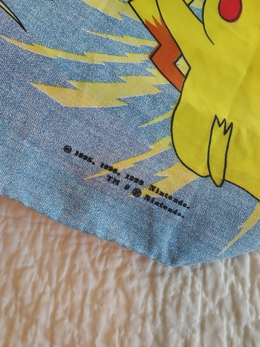 Pokemon Twin Fitted Sheet Plus Pillowcase Vintage GUC good elastic no top sheet - Picture 5 of 10
