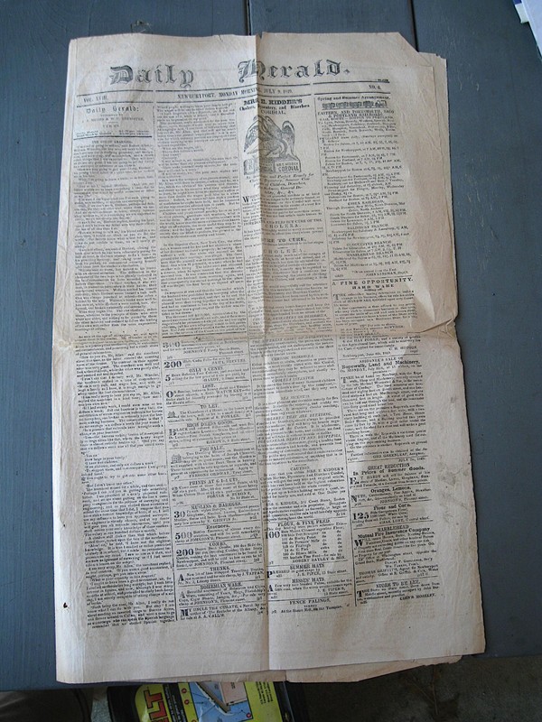 Vintage Newburyport MA Newspaper 1849 Cholera Pandemic Circus Poster Rag Paper