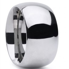 High Polish Tungsten Carbide 11mm Width Dome Traditional Wedding Ring Band R679