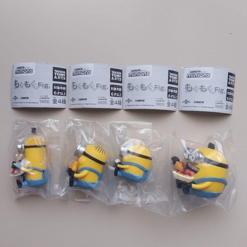 Takara Tomy Minions Mogumogu Fig. COMPLETE SET 4 Types Japanese Food Figures - Picture 2 of 4