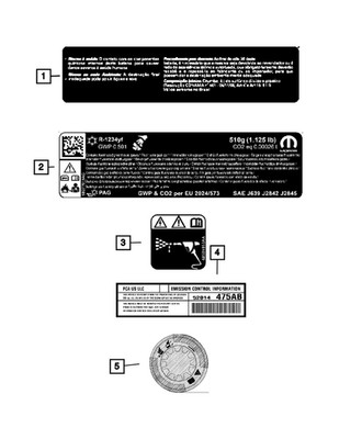 Genuine Mopar Vehicle Emission Control Information Label 68551452AA