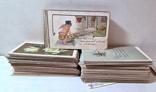Enorme lotto vecchie cartoline d'epoca natalizie (215); San Valentino Pasqua Ringraziamento