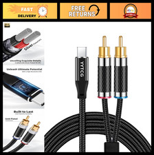 USB C to RCA Audio Cable 3m, Type-C to 2 RCA Y Splitter, High-Res Sound, Gold-Pl