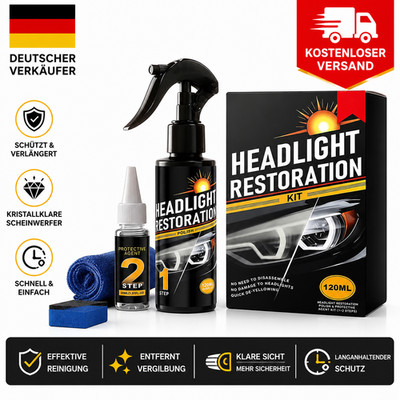 Headlight Restoration Kit, No Power Tools, Makes Headlights Like Ne w 