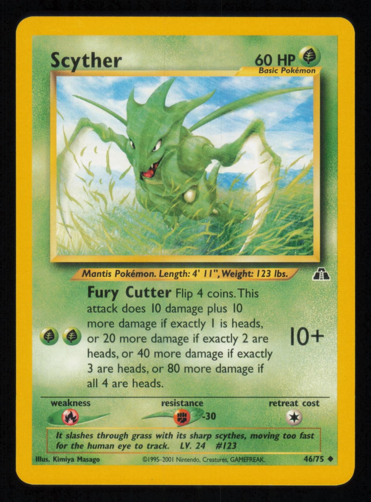 SCYTHER 46/75 UNCOMMON NEO DISCOVERY UNLIMITED NM/M POKEMON