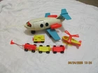 VTG Fisher Price Little People Airplane Helicopter w/Some Accessories Incomplete