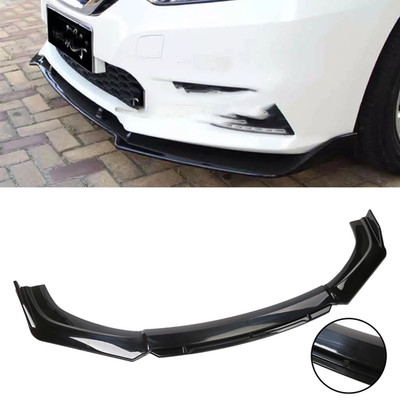 Glossy Black Front Bumper Lip Spoiler Splitters Body Kit For Nissan LEAF 11-23