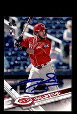Signed Baseball Card Auto Phillip Ervin 2017 Topps Update #US158 Cincinnati Reds