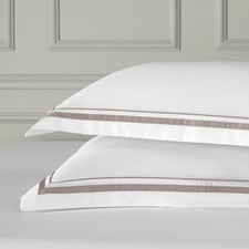 White Pillow Shams Standard Size Set of 2 100 Cotton 400TC Sateen Luxury Hotel