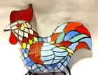 Vintage Tiffany Style Stained Glass Rooster Table Lamp Night Light 12" Length B2