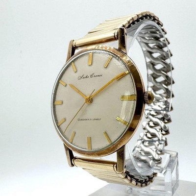 Seiko Cronos J14021 Manual Wind Watch 21 Jewels 14KGF Gold Plate Vintage