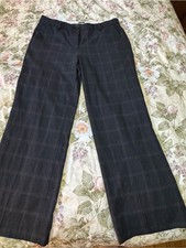Talbots Windsor Women’s 10 Gray Plaid Wool Blend Straight Leg Dress Pants