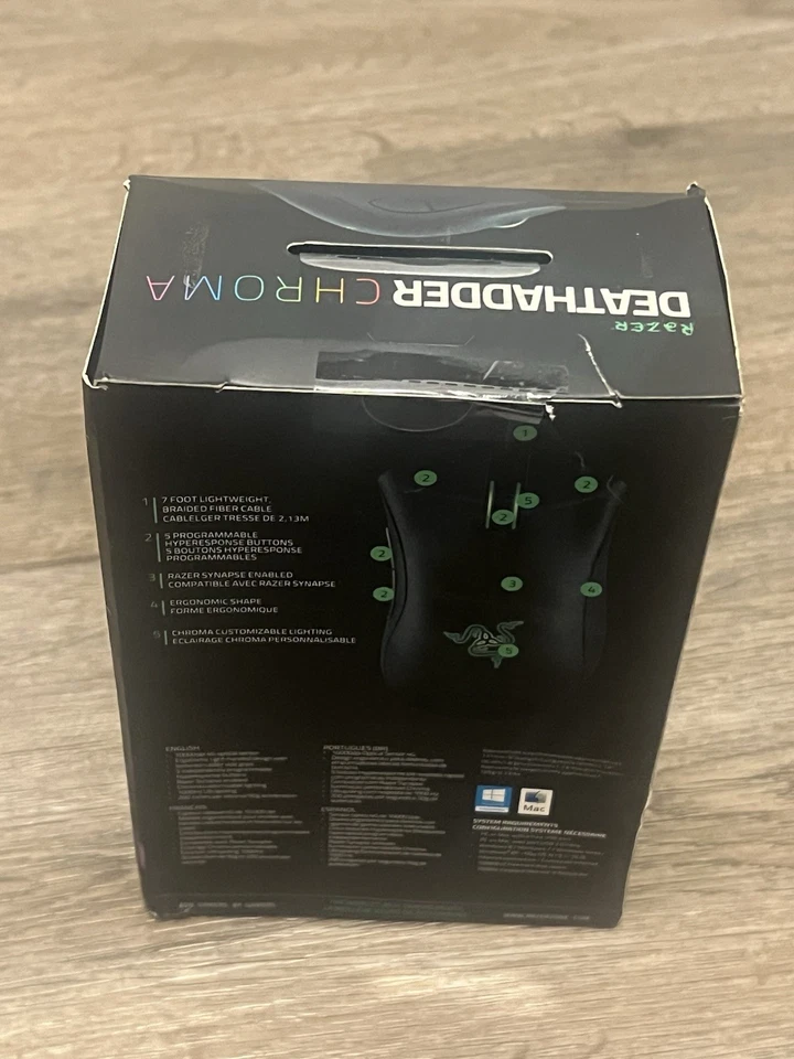 Razer DeathAdder Chroma - Multi-Color Ergonomic Gaming Mouse - 10,000 DPI   ‎ - Image 2 of 2