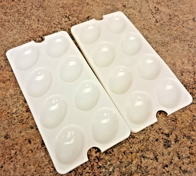 White Tupperware 665 Deviled Egg Replacement Trays Holders Keeper Inserts (2)