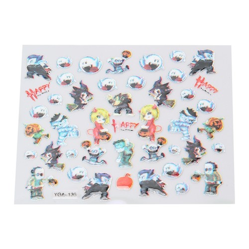24pcs Halloween Nail Art Stickers Self Adhesive DIY Nail Art Decals Manicure - Bild 7 von 12