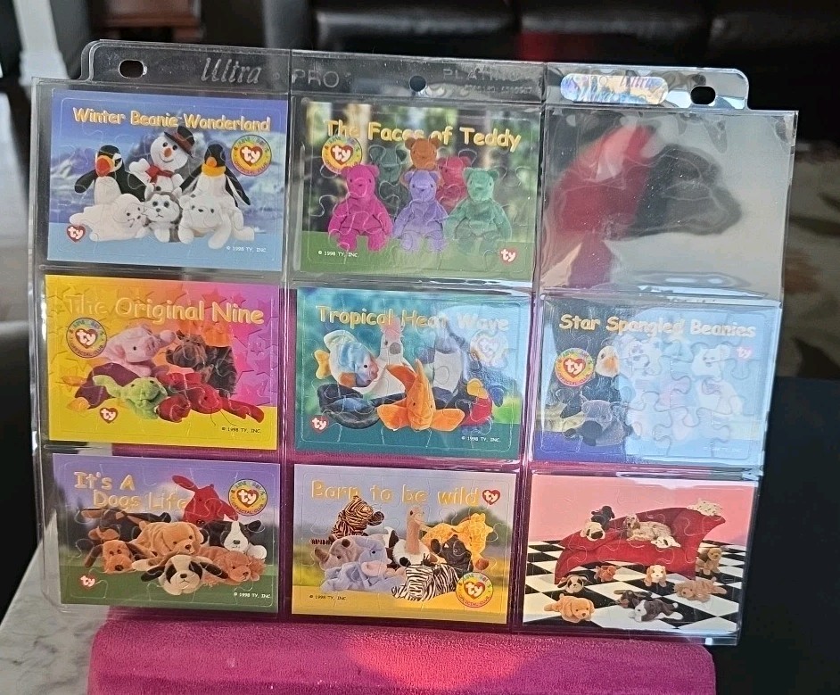 TY Beanie Babies BBOC Cards - Series 1 PUZZLE CARDS (Complete set of 8) - NM/M