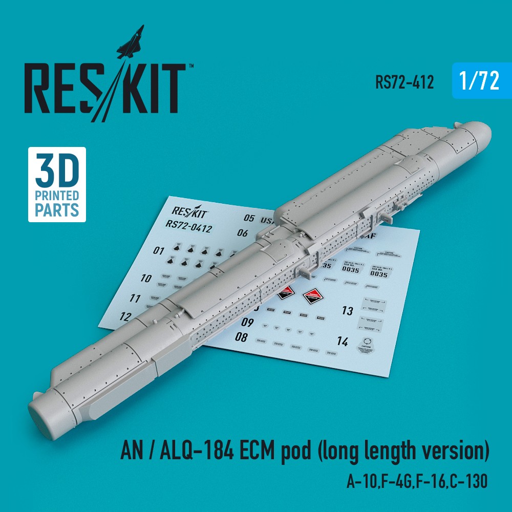ResKit RS72-0412 1:72 AN / ALQ-184 ECM pod