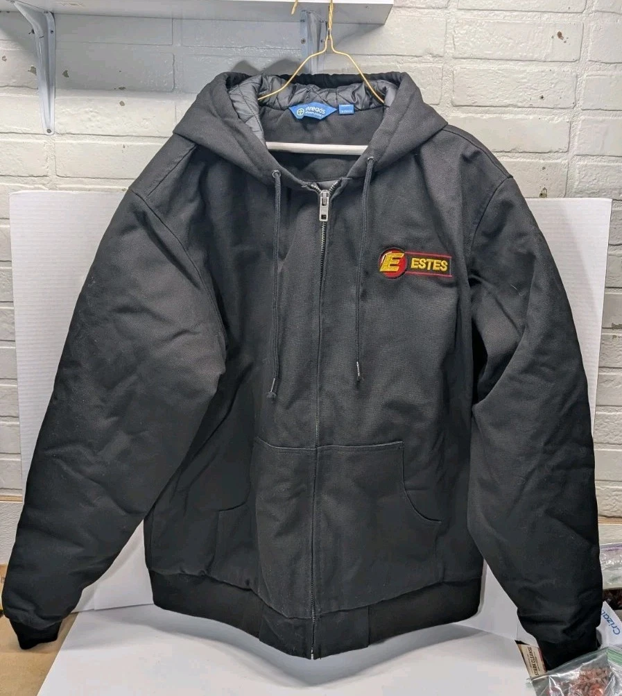 XLT TALL Threads Uniform Hooded Black Duck Jacket Canvas Quilted Insulated ESTES