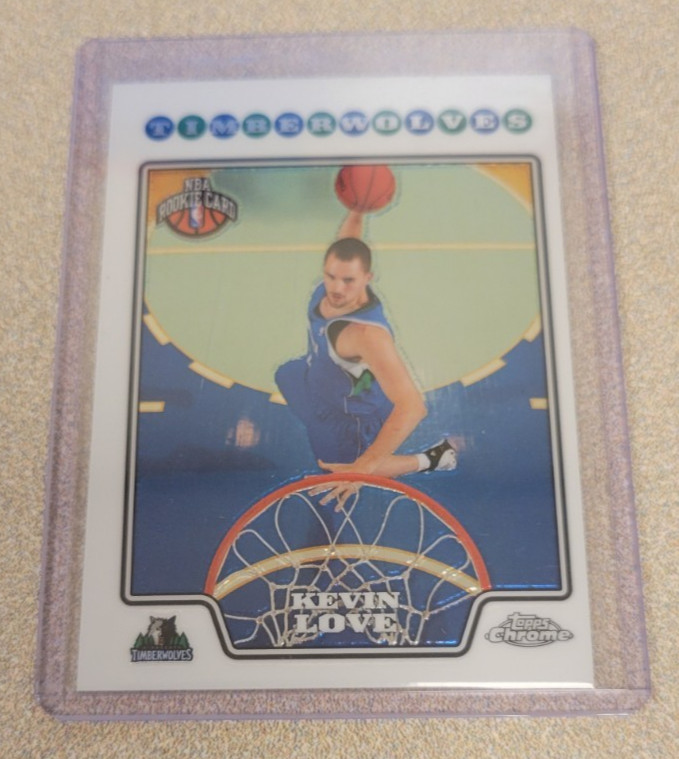 KEVIN LOVE 2008-09 TOPPS CHROME NBA BASKETBALL ROOKIE CARD #185 TIMBERWOLVES RC