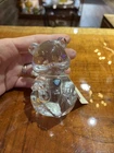Fenton Art Glass December Birthstone Bear Figurine Blue Heart With Tag