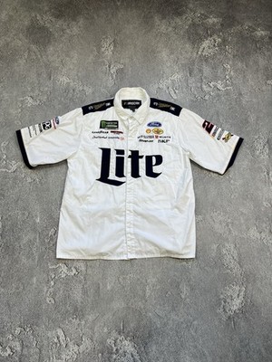 Brad Kaselowski Nascar Miller Lite 2019 Official Pit Shirt Ford Team Mens Size M