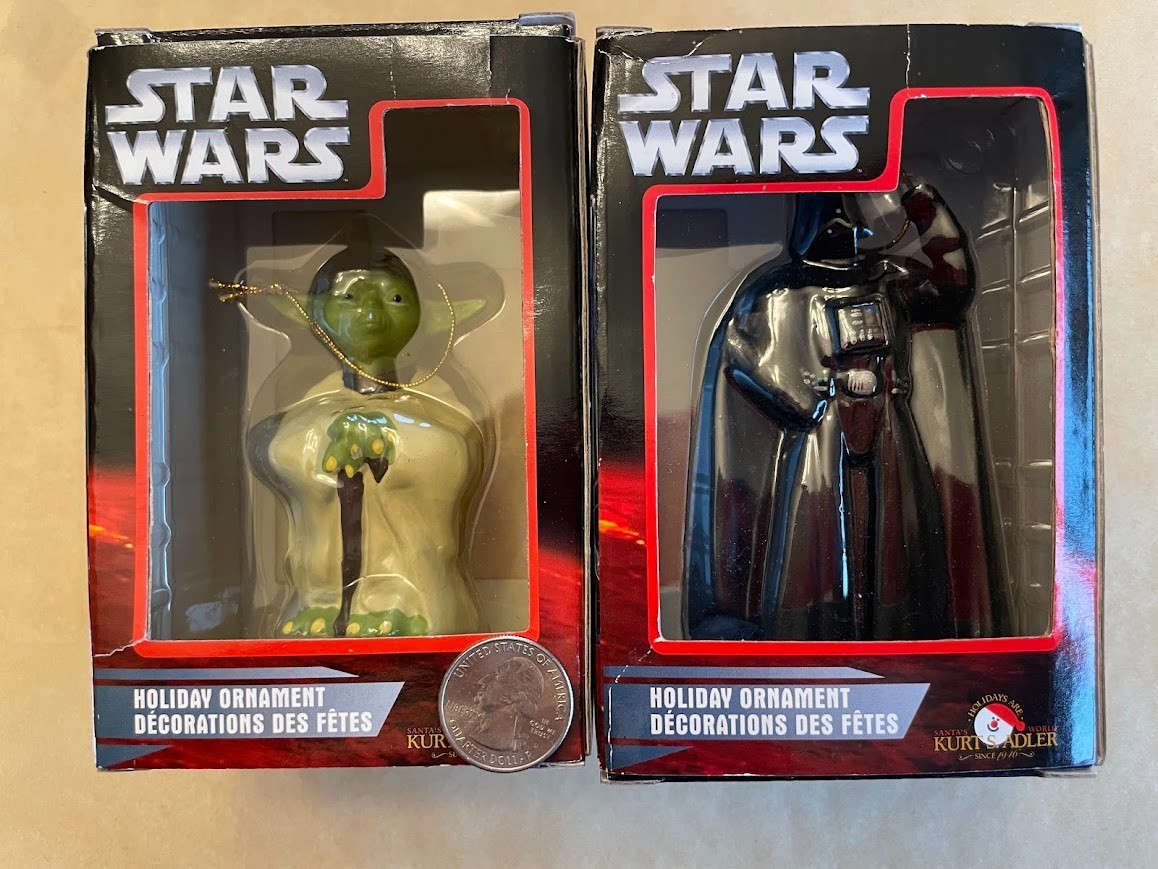 Star Wars Darth Vader Yoda Ornaments by Kurt Adler NIB