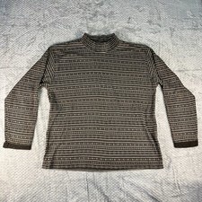 Vintage L.L.Bean Mock Neck Knit Shirt USA Cotton Nordic L