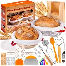 Sourdough Bread Baking Supplies, Cotton Rope Sourdough Starter Kit with 9'' R...
