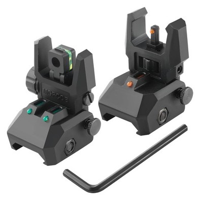Fiber Optic Iron Sights for Picatinny Rail | Flip up Front and Rear Backup Sight
