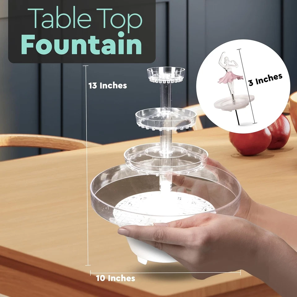 Fuente de agua de plástico iluminada para bodas - Ideal para centro de mesa de pasteles, fiestas, de Foto 3 de 4