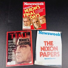 Vintage 1970's Time Newsweek Magazines Richard Nixon Presidential Drama Lot of 3