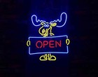 Deer Buck Stag Open 20"x16" Neon Sign Bar Lamp Light Club Garage Room Shop Decor
