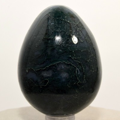 58mm Green Blue Moss Agate Egg Natural Crystal Sparkling Mineral Stone