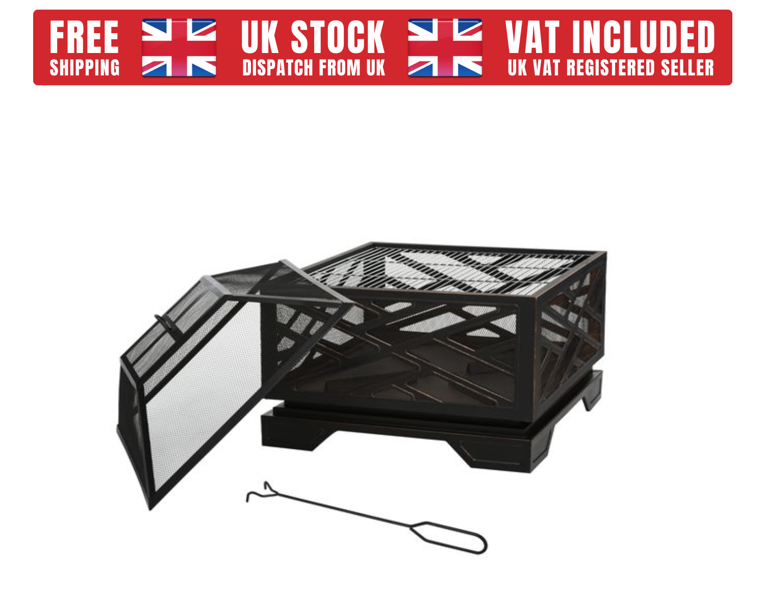 Fire Pit BBQ Camping Garden Fire Pit Patio Outdoor Fire Pit66cm Metal Brazier