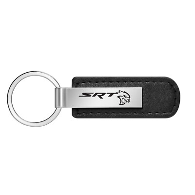 Dodge Hellcat SRT Challenger Black Leather Strap Key Chain Keychain Key-Ring