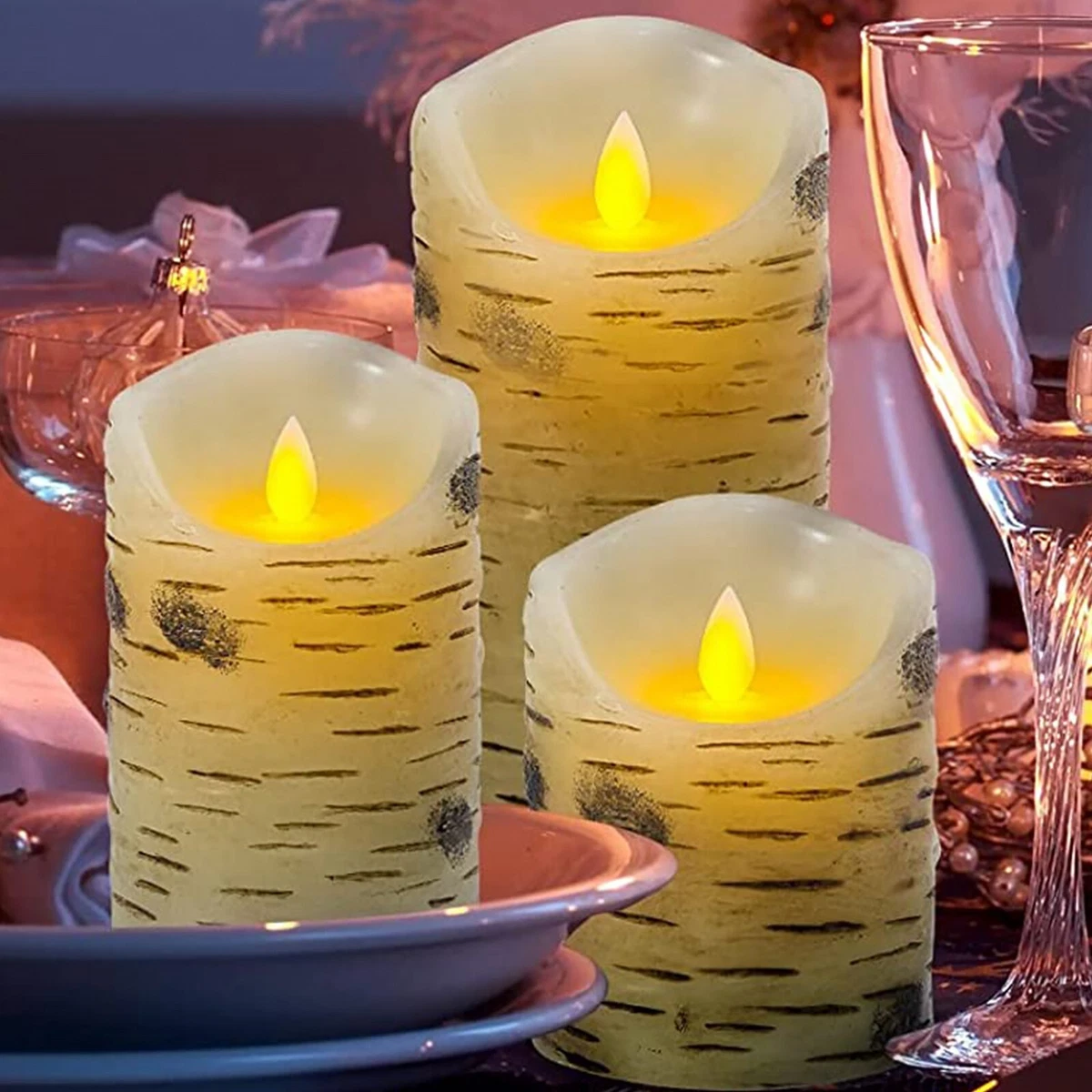 Birch led candle set deals
