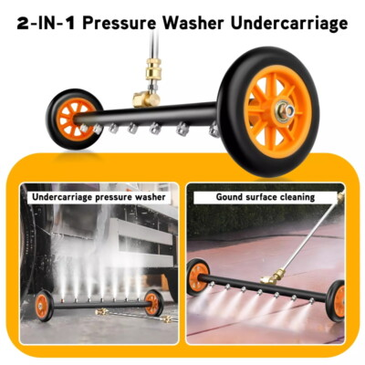 #ad Undercarriage Pressure Car Washer Attachment 2in1 Cleaner Water Broom 7 Nozzle $37.98