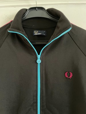 FRED PERRY BLACK TRACKSUIT TOP MEN'S 