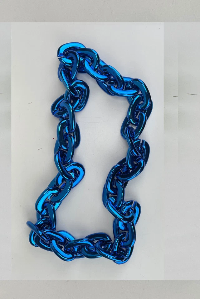 New MLB SEATTLE MARINERS Jumbo Big BLUE Fan Chain Necklace Foam - Image 3 of 3