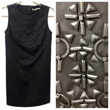 Leon Max Limited Edition Black Beaded Sleeveless Dress 0 NWT