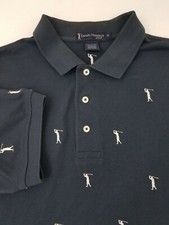 Daniel Cremieux Classic Fit Blue Golfer Short Sleeve Cotton Polo Shirt Medium