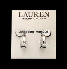 Lauren Ralph Lauren Silver Tone Cónclave Hoop Earrings RV$36