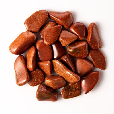 1/4 lb Tumbled Copper Goldstone Gemstone Crystals 15-30 Stones Rock Specimens