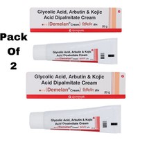 2x Demelan Cream Glycolic Acid Kojic Acid For Hyper Pigmentation 20 Grams