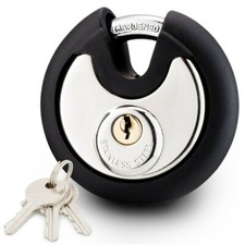 Heavy Duty Round Discus Shackle Padlock 304 Stainless Steel With 3 Keys (70mm)