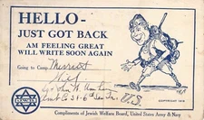 WWI Just Got Back Jewish Welfare Board USS Mobile Military PO Soldiers Mail